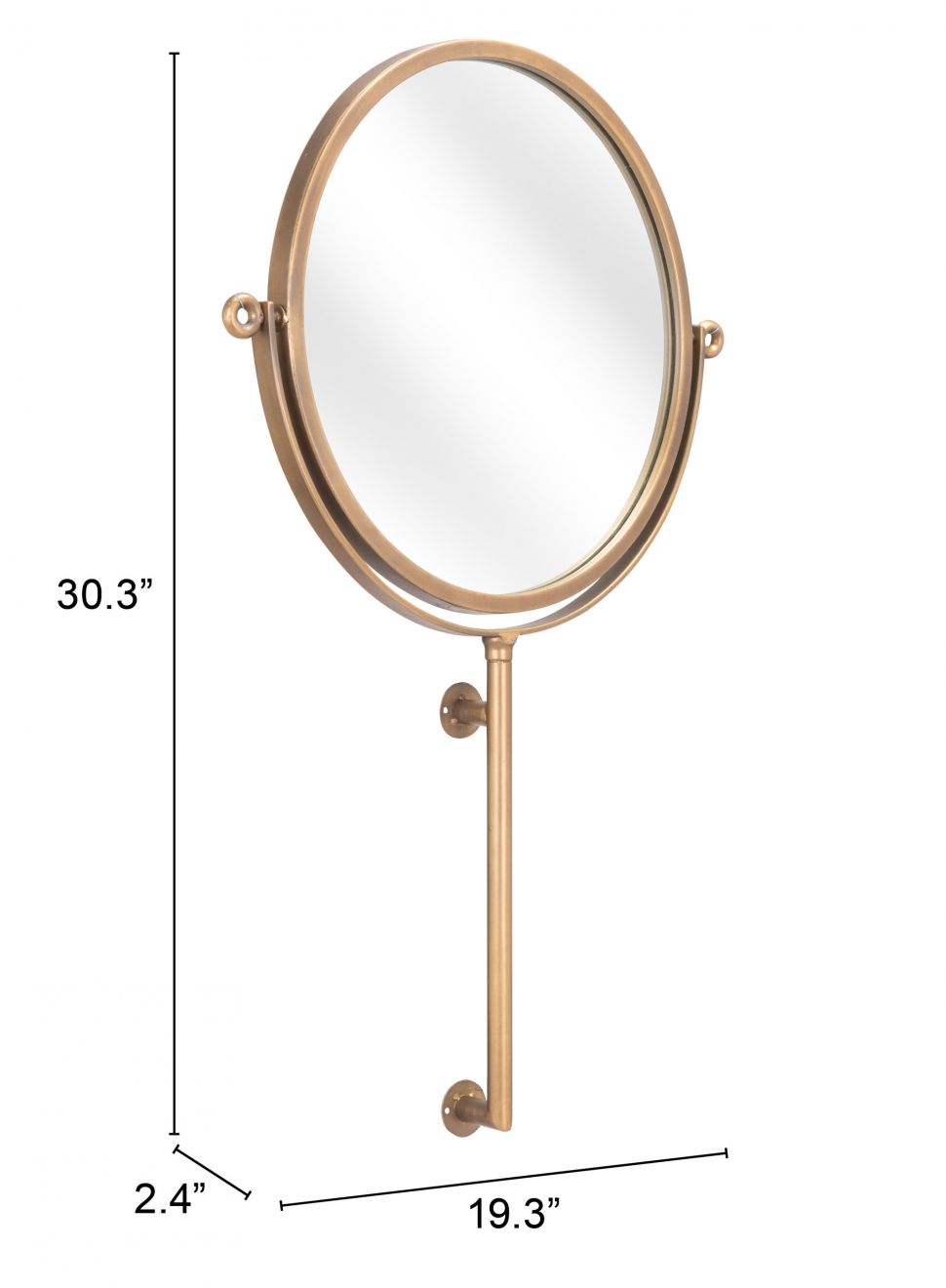 Aqua Gold Round Mirror