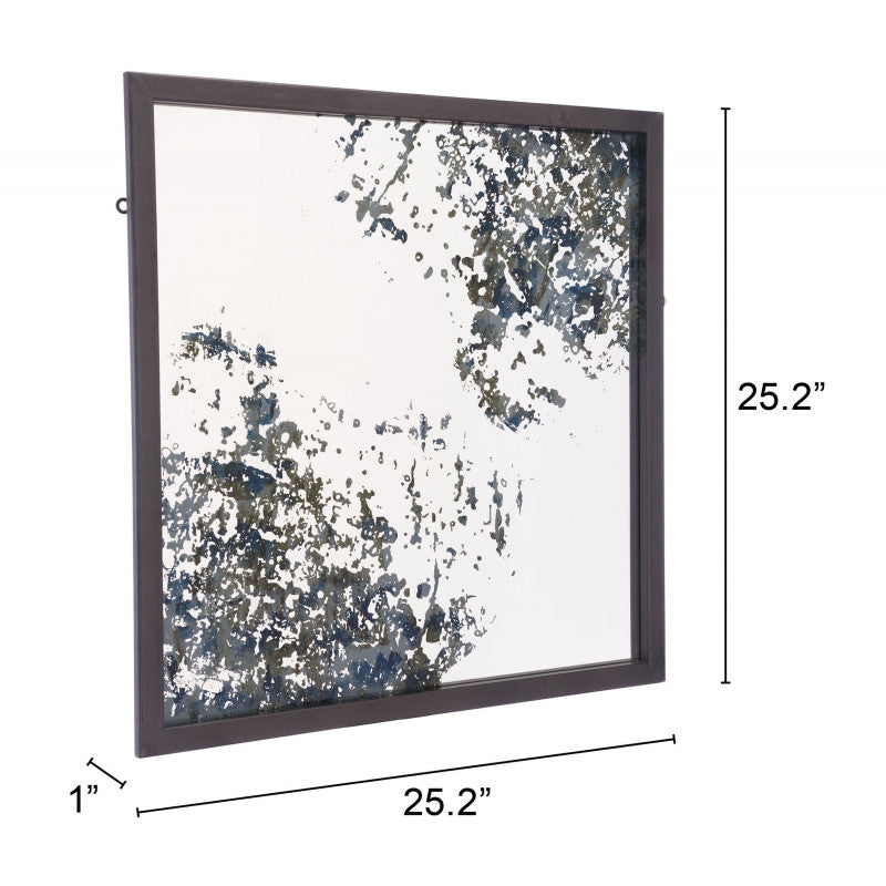 Square Mirror Antique Blue