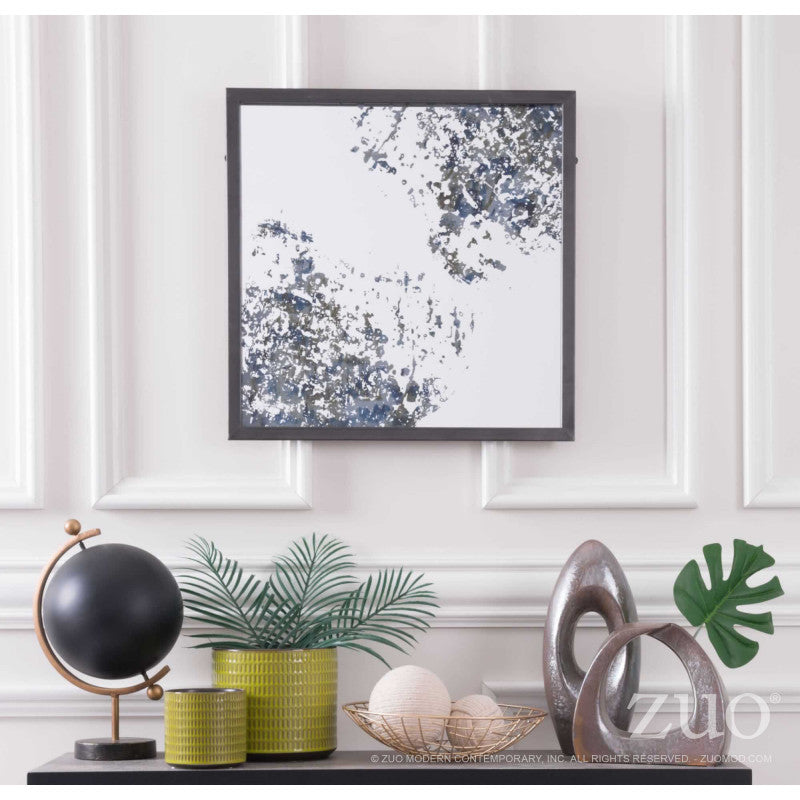 Square Mirror Antique Blue