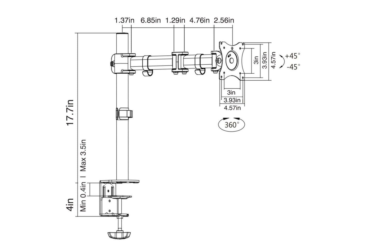 Josie Single Monitor Arm