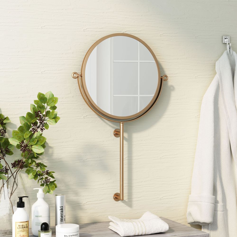 Aqua Gold Round Mirror