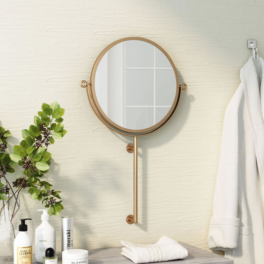 Aqua Gold Round Mirror