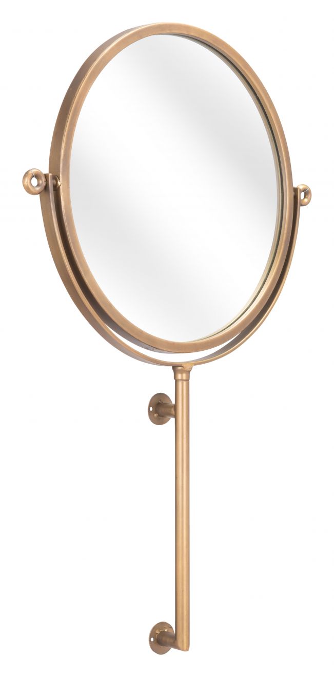 Aqua Gold Round Mirror