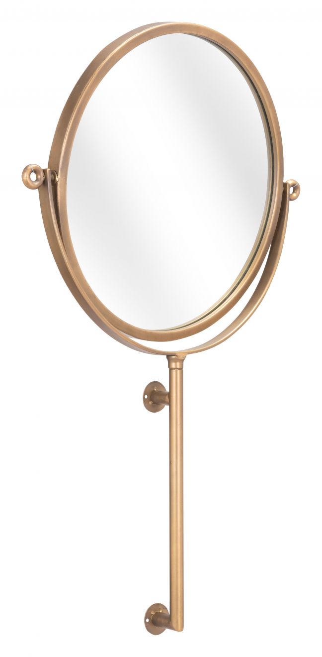 Aqua Gold Round Mirror