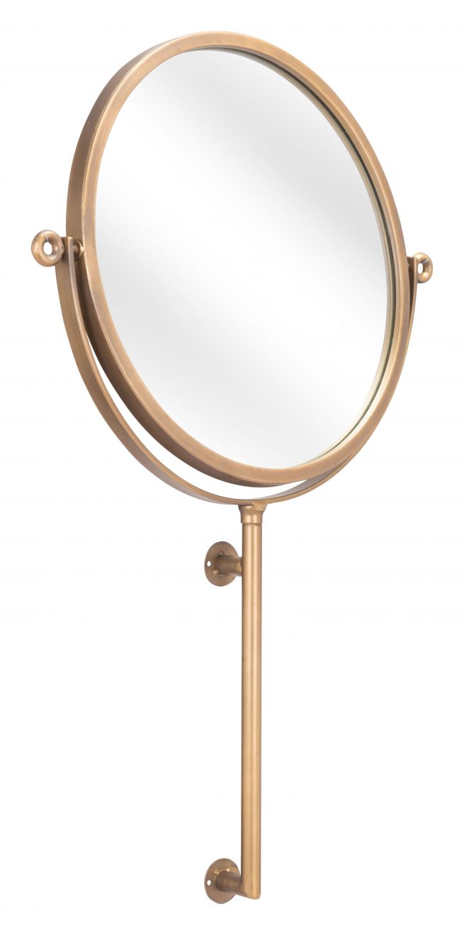 Aqua Gold Round Mirror