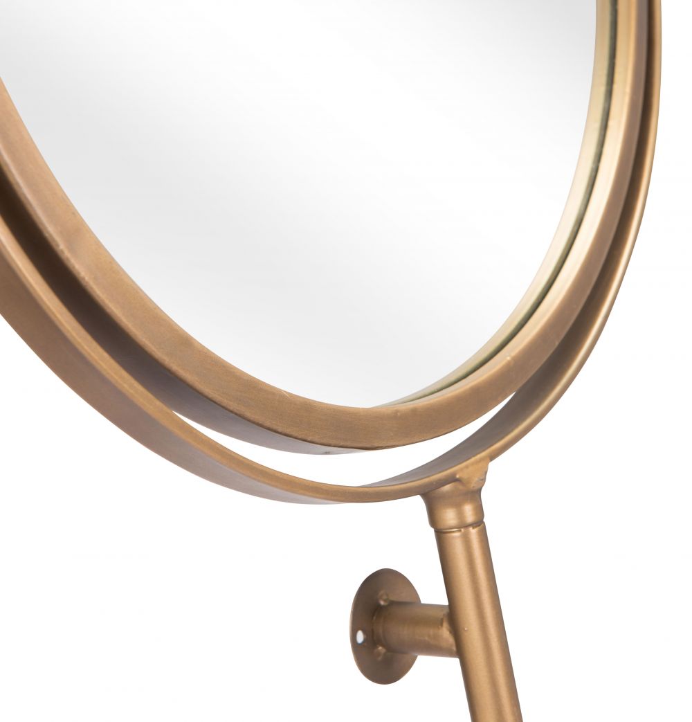 Aqua Gold Round Mirror
