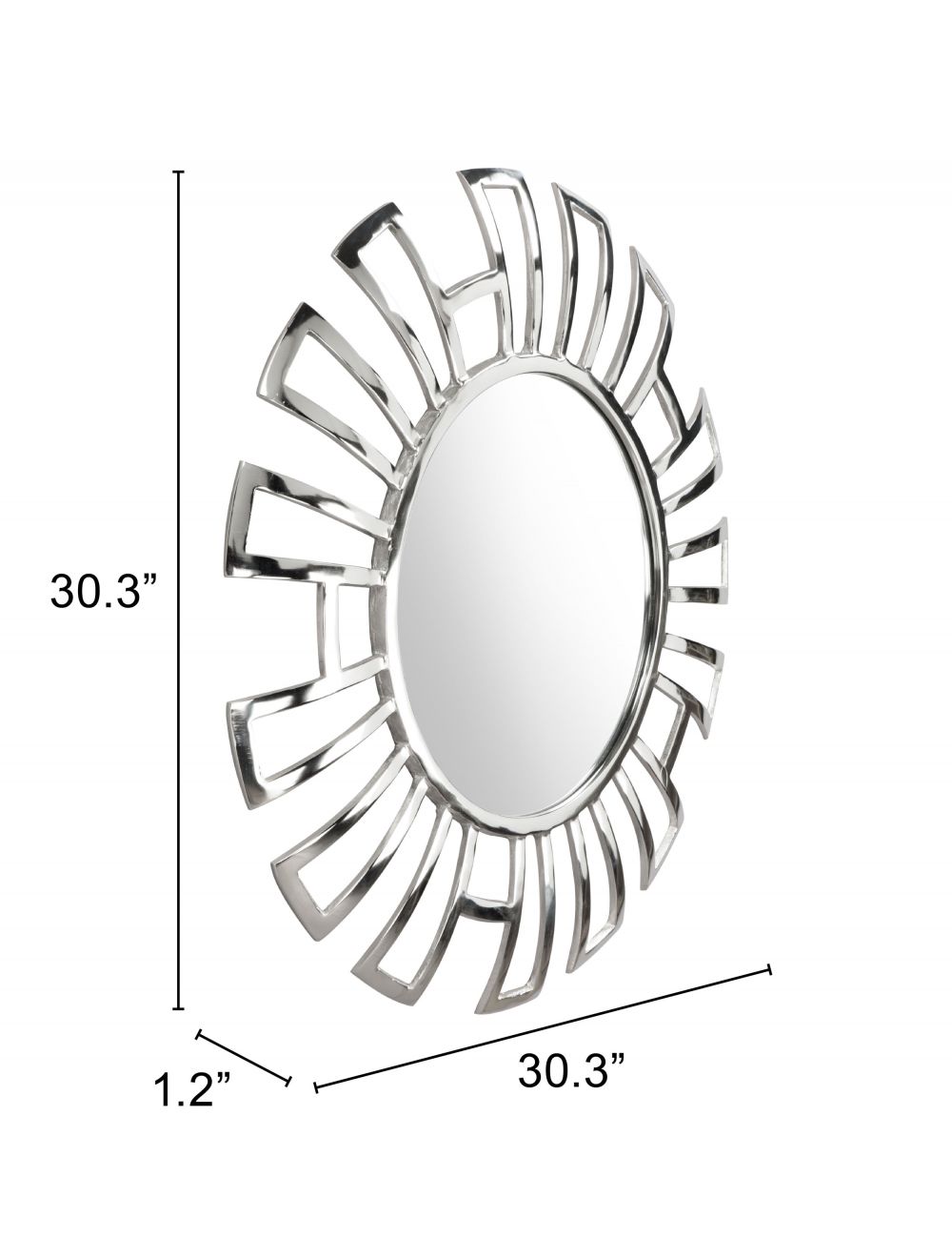Abani Round Mirror Silver
